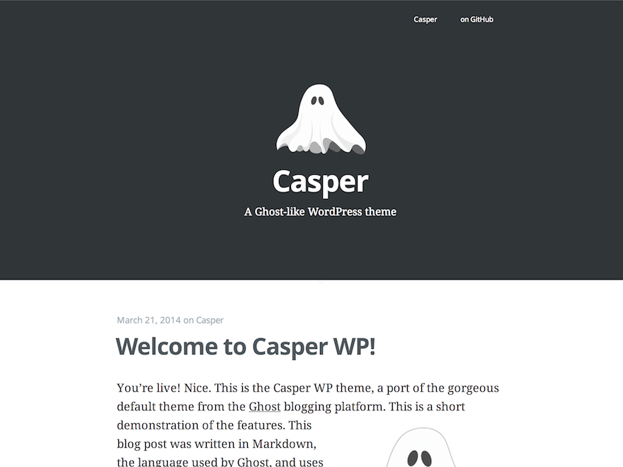 Casper WordPress theme