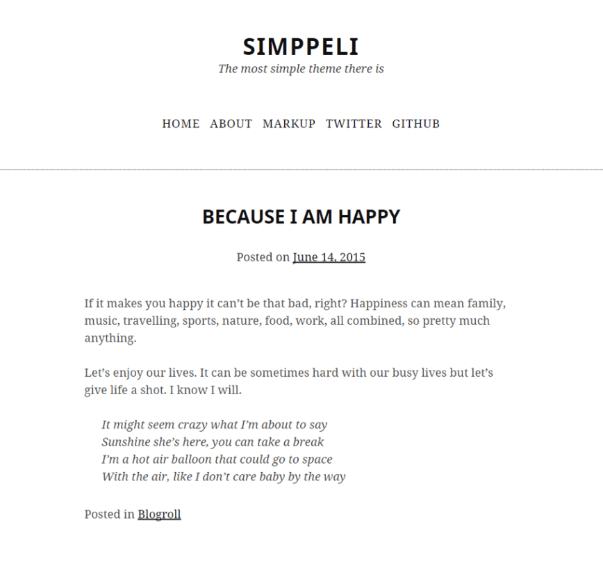 Simppeli WordPress theme