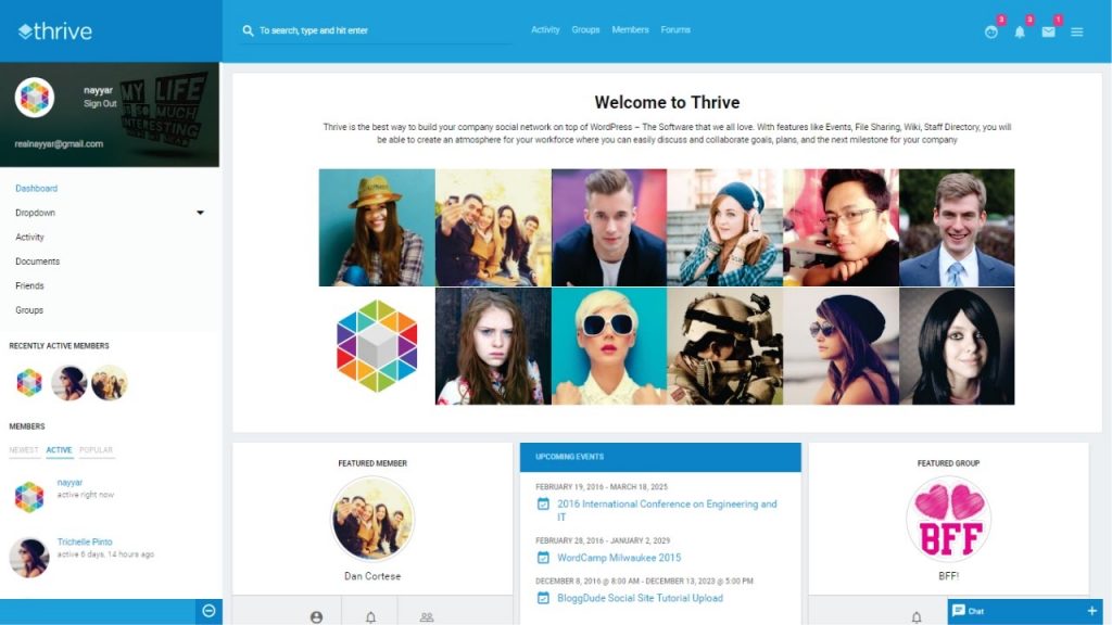 Social WordPress Website