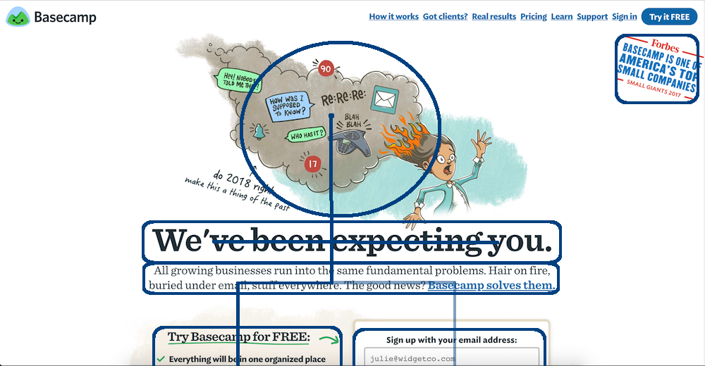 Basecamp landing page