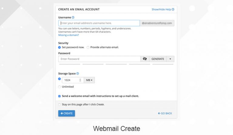 create webmail