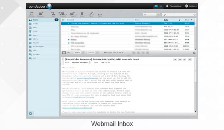 roundcube inbox