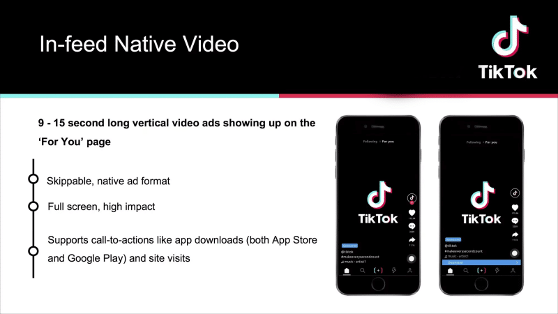 TikTok marketing Infeed